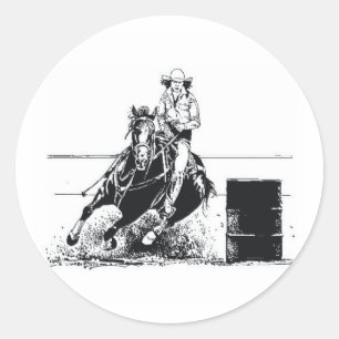 T-SHIRT Rodeo Cowgirl Runder Aufkleber