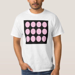 T - Shirt Rosa Glitzer Kreise auf schwarz