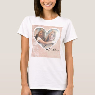T-Shirt Rosa Herzform Foto Einfügen