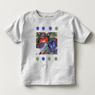 T - Shirt Rote und Blaue Pferde