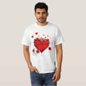 T - Shirt, Rotes Herz und Blume, Seelenverwandte T-Shirt (Vorne ganz)