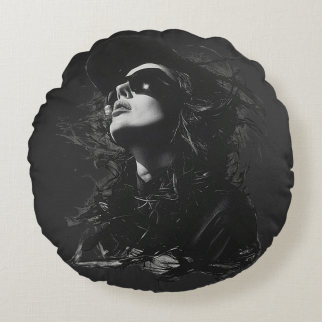 T - Shirt Rundes Kissen (Vorderseite)