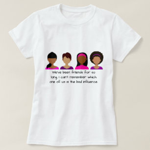 T-Shirt S M L XL Freundinnen Zitat Rosa Lila