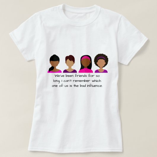 T - Shirt S M L XL Girlfriends Zitat Rosa Lila (Design vorne)