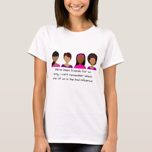T - Shirt S M L XL Girlfriends Zitat Rosa Lila (Vorderseite)