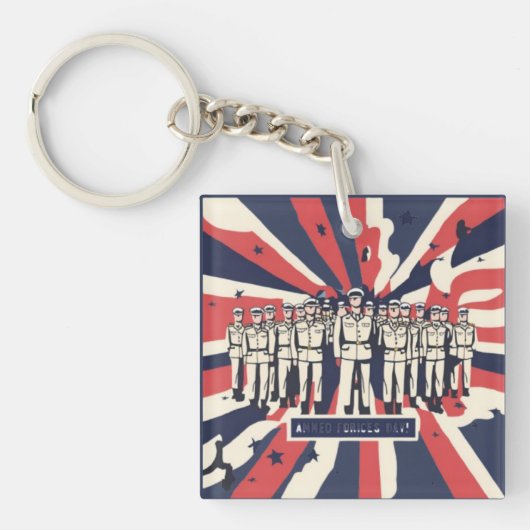 T - Shirt "Salute to Service: Happy Armed Forces D Schlüsselanhänger (Vorderseite)