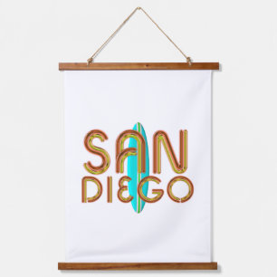 T-SHIRT San Diego Wandteppich Mit Holzrahmen