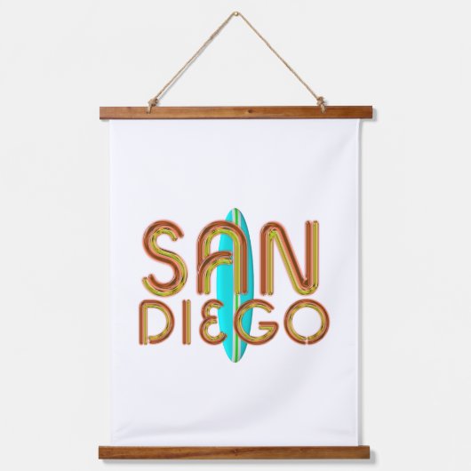 T-SHIRT San Diego Wandteppich Mit Holzrahmen (Vorderseite)