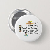 T-SHIRT Sand-Diva Button (Vorne & Hinten)
