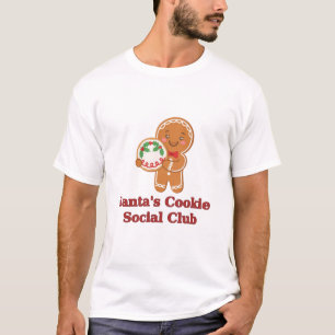 T-Shirt 'Santa's Cookie Social Club' mit Lebkuchen