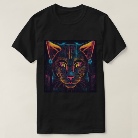 T - Shirt, Schwarz, Katze T-Shirt (Design vorne)