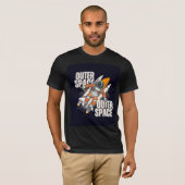 T-Shirt Schwarz mit Weltraum-Design  (Vorne ganz)