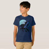 T - Shirt schwarzen Pegasus und des blauen Mondes (Vorne ganz)