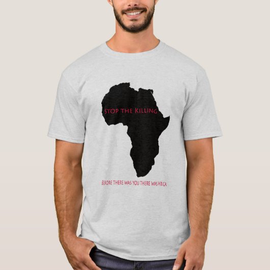 T - Shirt- schwarzer Afrika-Halt die Tötung T-Shirt (Vorderseite)