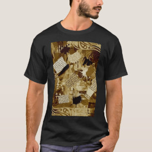 T - Shirt Schwarzer T - Shirt Beige Vintag