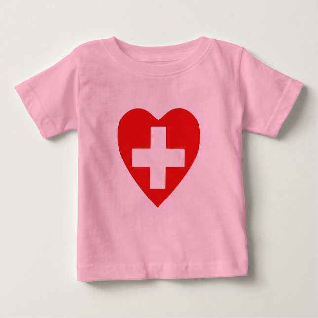 T - Shirt Schweiz Flaggenmitte (Vorderseite)