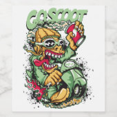 T - Shirt Scooter, Motorrad Graffiti, Weinetikett (Einzelnes Label)