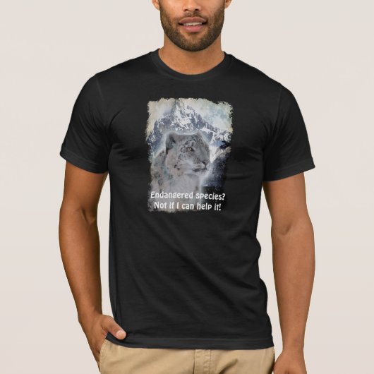 T - Shirt seltener Schneeleoparden (Vorderseite)