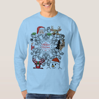 T - Shirt-Shirt Langarm-Männer Weihnachtsdesign T-Shirt