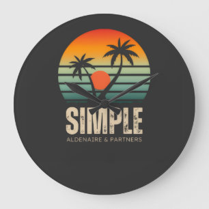 T-Shirt Simple Sunset - Tropical Vibes Design Große Wanduhr