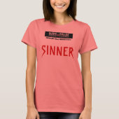 T - Shirt SINNER FÜR FRAUEN, WEISS/SCHWARZ (Vorderseite)
