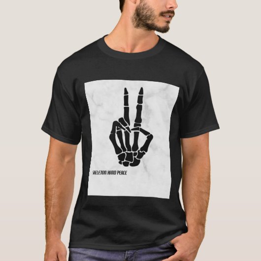 T - SHIRT SKELETON HAND FRIEDEN (Vorderseite)