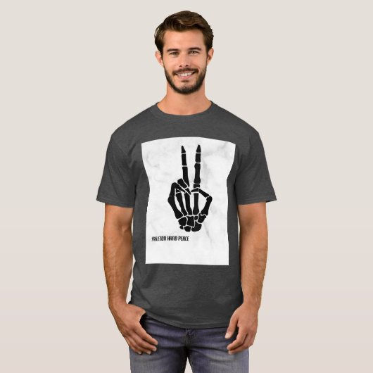 T - SHIRT SKELETON HAND FRIEDEN (Vorne ganz)