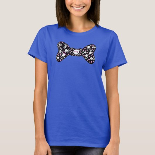 T - Shirt "Skull and Heart Bow" (Vorderseite)