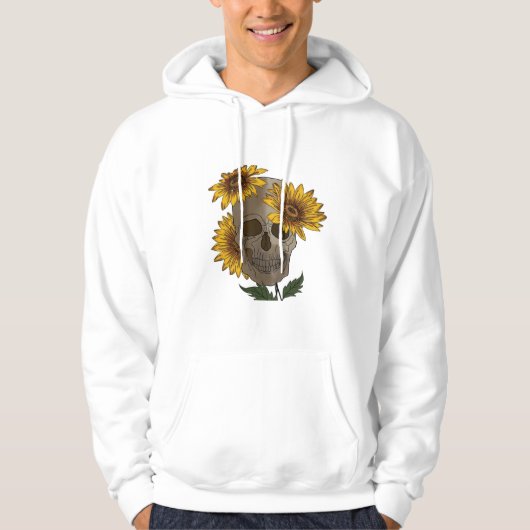 T-Shirt skull and sunflowers Hoodie (Vorderseite)