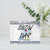 T-Shirt Snow Day Postkarte (Stehend Vorderseite)