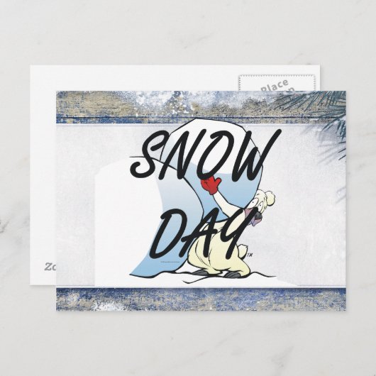 T-Shirt Snow Day Postkarte (Vorne/Hinten)