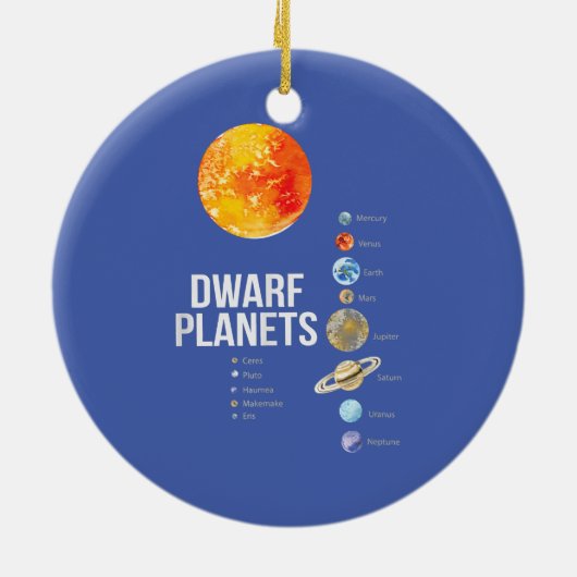 T - Shirt-Sonnensystem Keramik Ornament (Hinten)