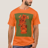 T - Shirt - Spaß Cartoon Cat & Hunde Design (Vorderseite)