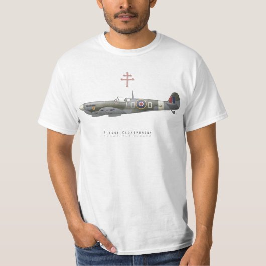 T-Shirt Spitfire Pierre Clostermann (Vorderseite)