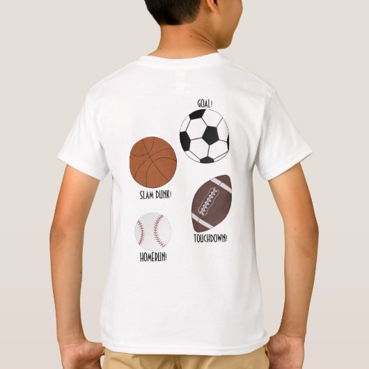 T - Shirt Sports Basketball Fußball Baseball Fußba (Rückseite)