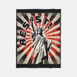 T-Shirt-Statue der Freiheit Resist Aktivismus befr Fleecedecke