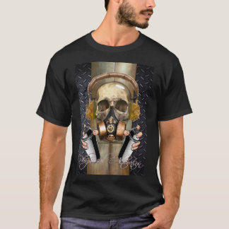 T - Shirt Steampunk, Graffiti-Schädel