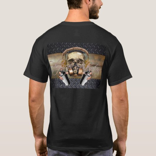 T - Shirt Steampunk, Graffiti-Schädel (Rückseite)