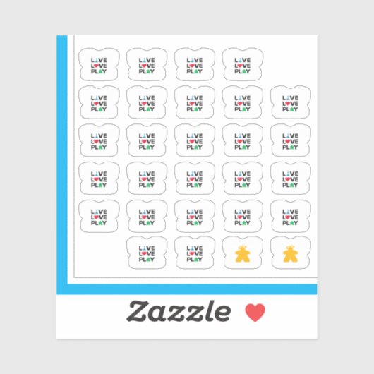 T-Shirt-Sticker - Live, Liebe, Play Aufkleber (Blatt)