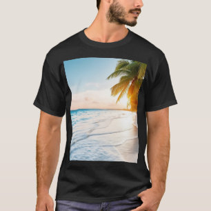 T-Shirt Strand Tropischer Sonnenuntergang