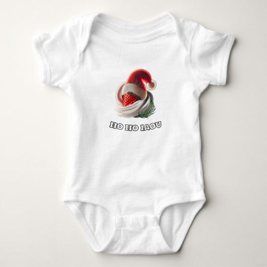 T-Shirt Strawberry Cream Christmas Hat NZ Fern Baby Strampler (Vorderseite)