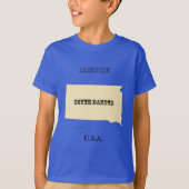 T - Shirt - Süddakota Karte mit Stadt (Vorderseite)