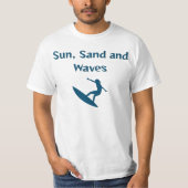 T - Shirt Sun, Sand und Waves (Vorderseite)