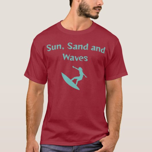 T - Shirt Sun, Sand und Waves (Vorderseite)