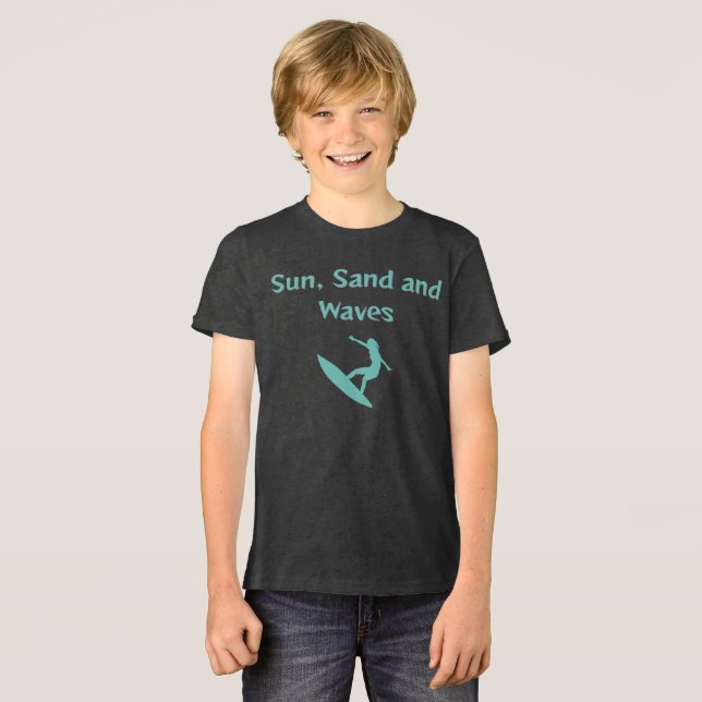 T - Shirt Sun, Sand und Waves (Vorderseite voll)