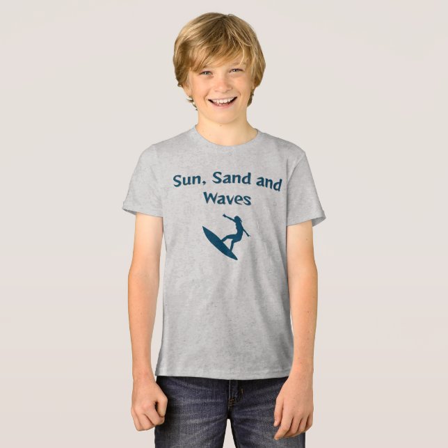 T - Shirt Sun, Sand und Waves (Vorderseite voll)