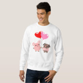 T - Shirt "Tangled Hearts" (Cartoon Schweine) (Vorne ganz)