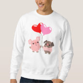 T - Shirt "Tangled Hearts" (Cartoon Schweine) (Vorderseite)