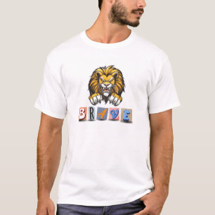 T - Shirt, tapfer Löwenprint T-Shirt