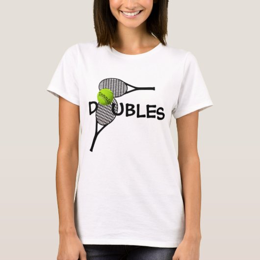 T Shirt Tennis Ball Racket Doppelspiel (Vorderseite)